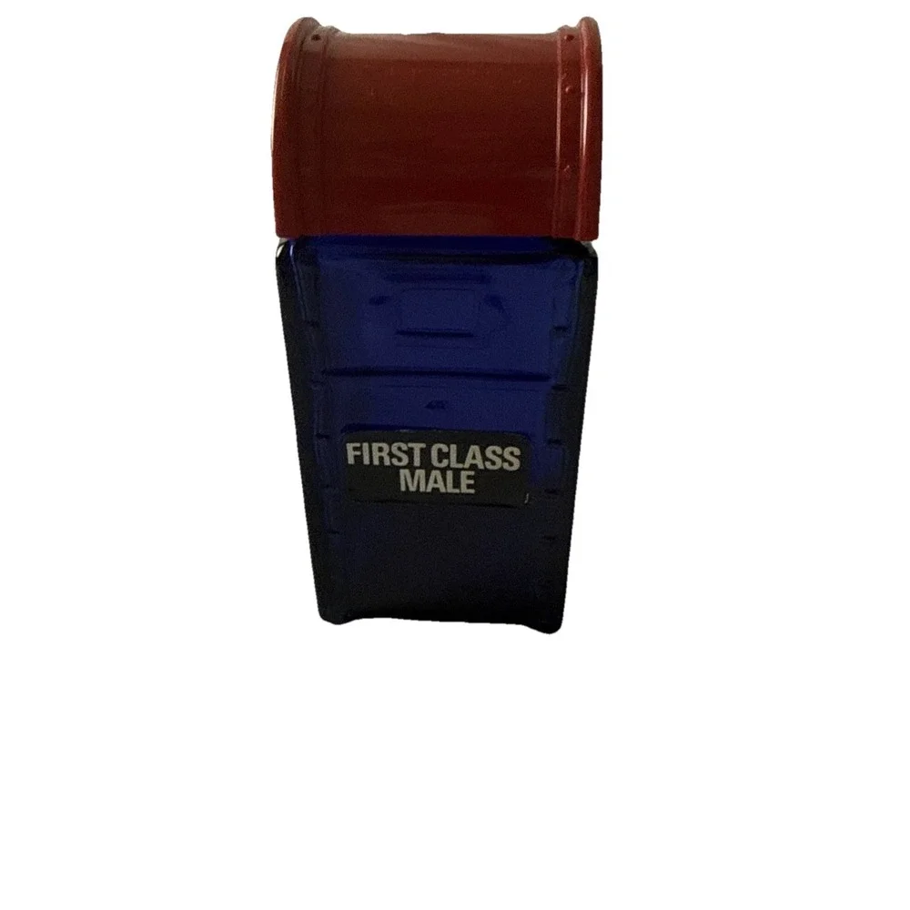 Vintage Avon First Class Male Mailbox Bottle 4oz Glass Container With Box‎ 1970s